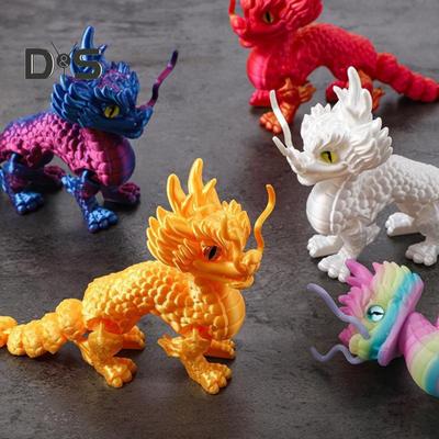 Figurka smoka drukowana 3D Rekwizyt fotograficzny Realistycznie wyglądająca Żywy kolor Miniaturowa statuetka smoka Zabawka antystresowa dla dorosłych dzieci