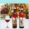 Christmas Celebration Bottle Wrap With Nonwoven Fabric Scarf And Hat For Party Decor