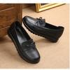 Shoes soft-soled women's comfortable single shoes autumn flat-soled non-slip medium and old women's shoes leather shoes black work shoes