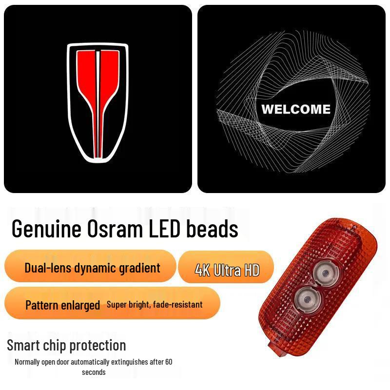 Dynamic Welcome Light for 2023-2025 Hongqi H5/H6/H7 Car Door Projection Interior Decoration