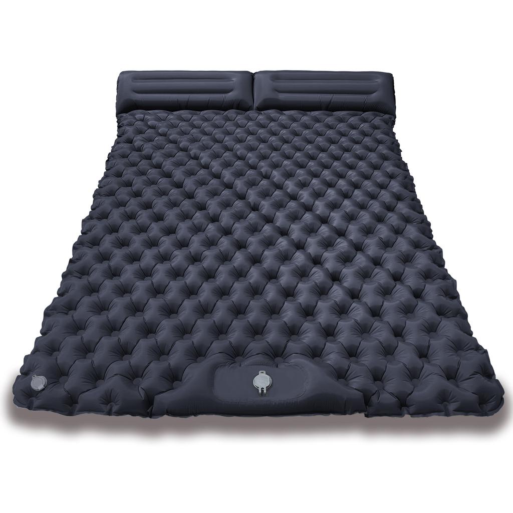 Double Foot-Pumped Inflatable Cushion Camping Sleeping & Nap Mat Widened Outdoor Moisture-Proof Nylon Lightweight