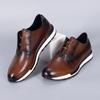 Fashion Luxury Mens Sneakers Genuine Leather Lace-Up Comfortable Oxford Vintage Casual Shoes for Men Outdoor Walking Flat Footwear
