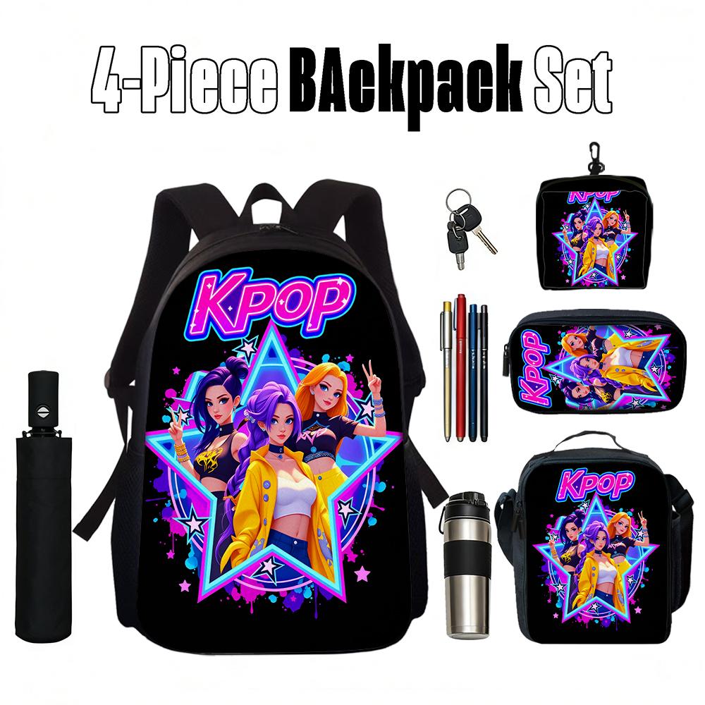1/2/3/4/5PCS K-POP Girl Group Pattern Backpack Set The Perfect Gift for Fans