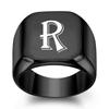 1Pcs Personalised Initial Engrave A to Z Alphabet ring  Stainless Steel Rings