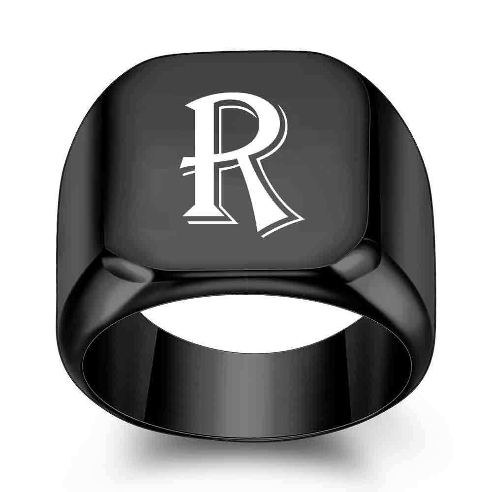 1Pcs Personalised Initial Engrave A to Z Alphabet ring Stainless Steel Rings