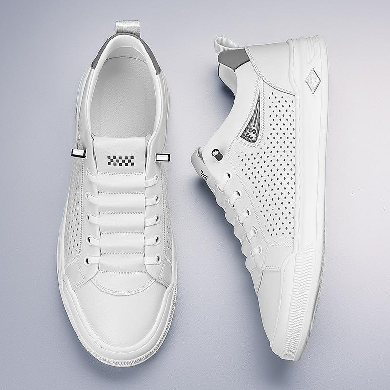 Lightweight Men's Little White Shoes Spring and Summer New Products Hollow Hole Board Shoes Punching Board Shoes Men