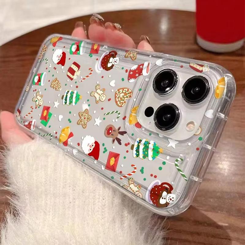 Cartoon Christmas Pattern Phone Case for Samsung S25 S24 S23 S22 S21 S20 Note20 FE Ultra Plus 5G Shockproof Cover