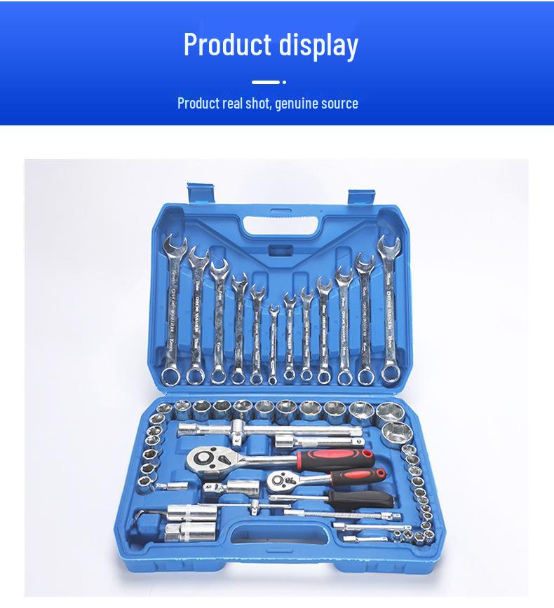 46-Piece Socket Wrench and Auto Maintenance Tool Set for Cars and Motorcycles