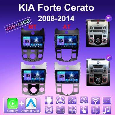 Radio samochodowe 2 DIN Android Carplay Dla KIA Forte Cerato 2008-2014 Odtwarzacz Multimedialny Jednostka Główna Stereo Nawigacja GPS BT WIFI 4+64GB