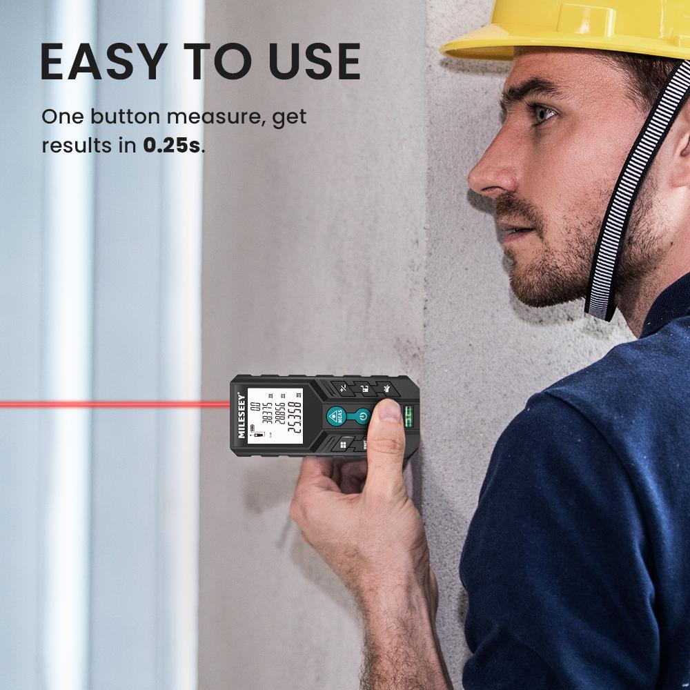 Mileseey Telemetru laser D2 Laser Trena, ruletă laser de înaltă calitate, 40M, 60M, 80M, 100M, 120M