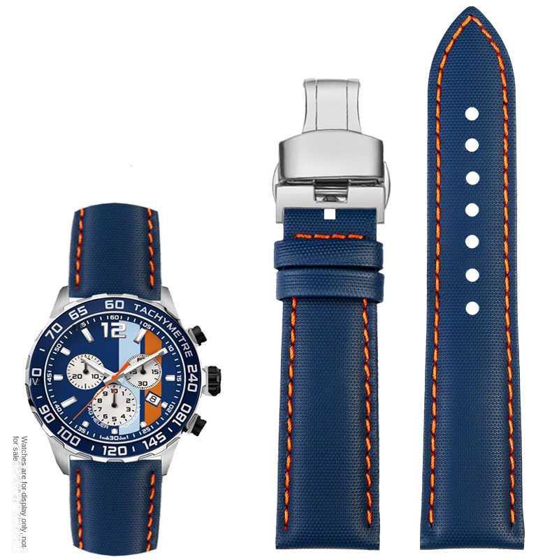 20mm 21mm 22mm 23mm Nylon Leather Bottom Watchband for Mido Helmsman M021 M005 M038 Tudor Seiko Waterproof Watch Strap