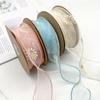 DIY Trim Ribbon for Bows 10 Yard Cake Gift-wrapped Bow Hand-decorated 9m*4cm Floral Edge Wave Ribbon Yarn Daisy Ribbon