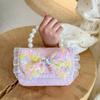 Cartoon Bow Flower Girl Decoration Children Shoulder Bag With Design Lace