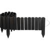 Garden Border - CREATIVE HOME - Flexible Roll Border with Integrated Stakes - Natural Pine - 200 X 20 Cm - Black