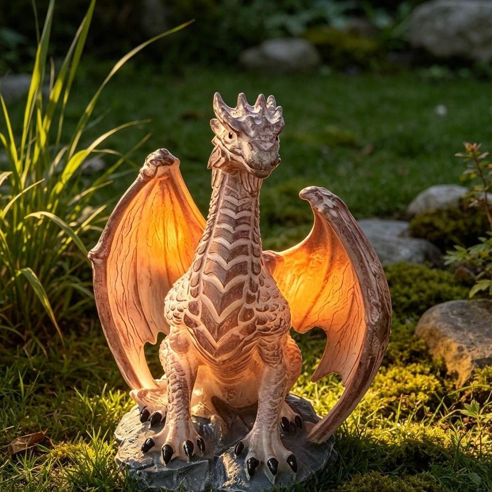 Warm Night Glow Solar Garden Light Solar Powered Solar Stake Light Dragon Garden Light Patio Decor