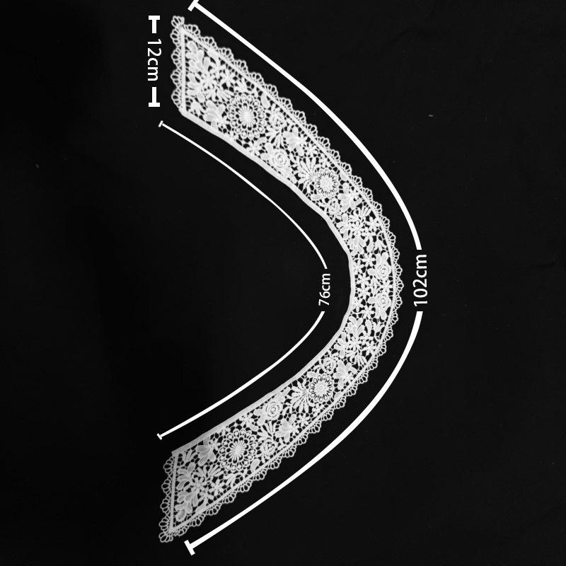 Кружевной воротник с вышивкой цветов из молочного шелка с дизайном открытых плеч