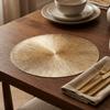 4PCS Anti-scald Geometric Placemats Heat Insulation Round Dining Mat Linen Table Mat  Home Decor