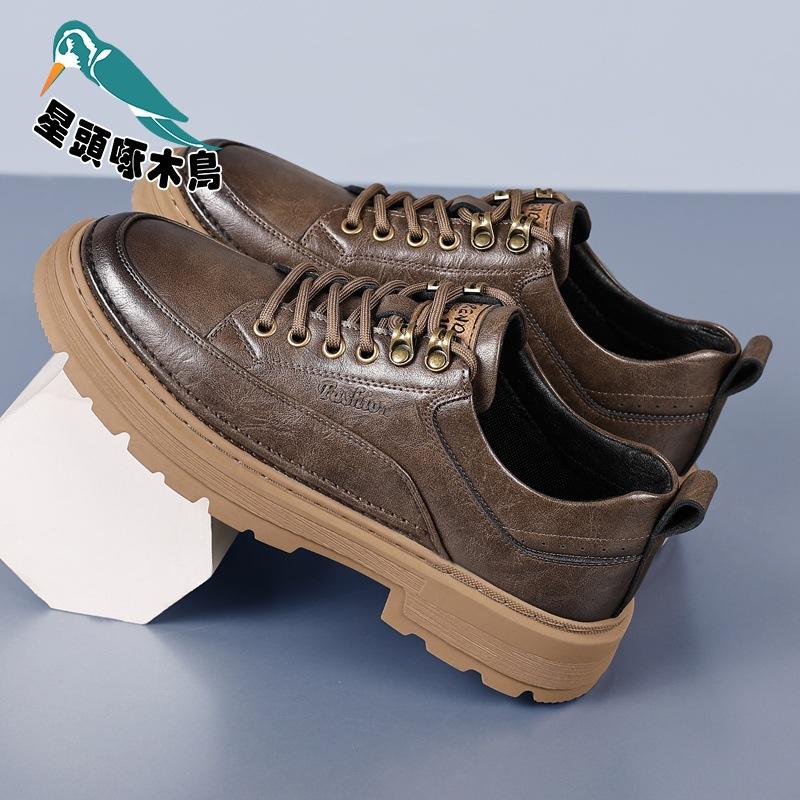 

2025 new men s tooling shoes genuine leather fashion versatile low-top Martin shoes comfortable leather shoes 44