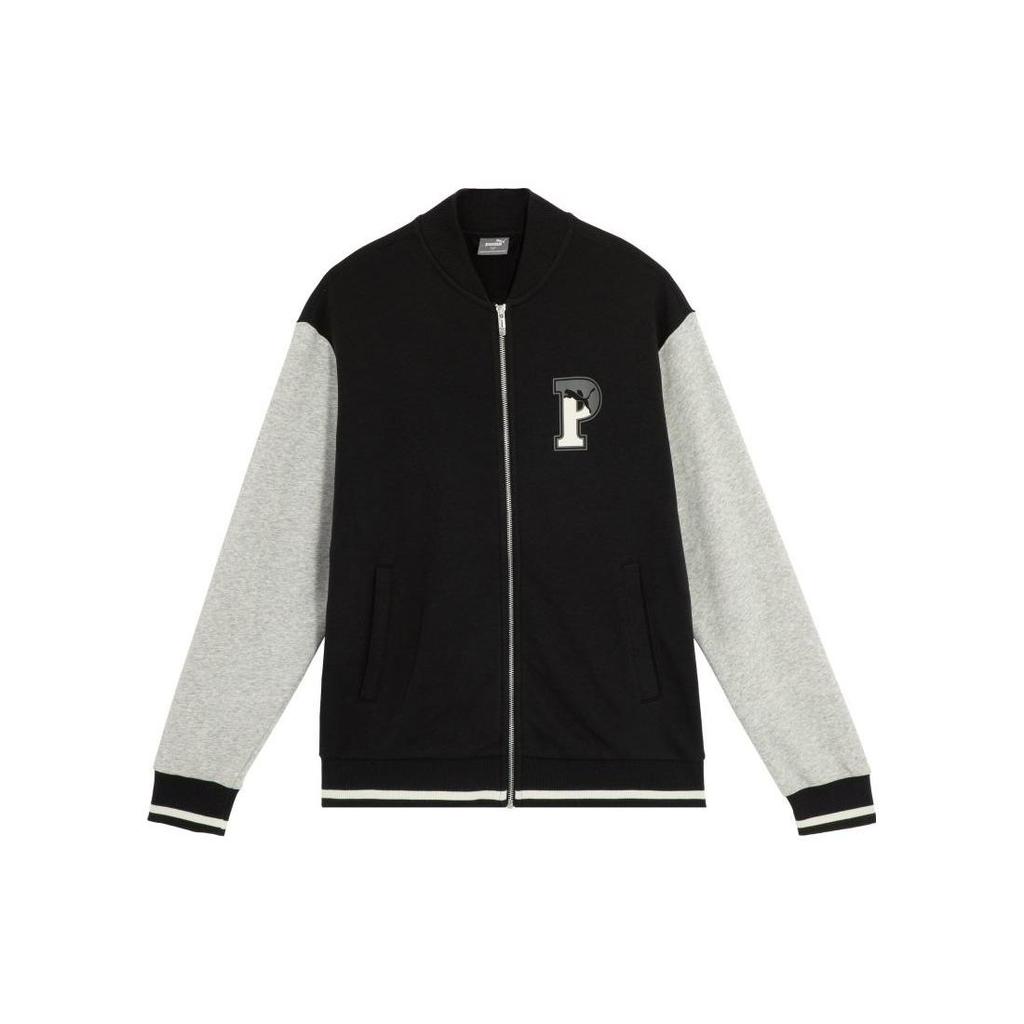 Puma Color Block Knit Jacket With Letter Print Men Jackets Black 678713-01