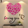 Romantická láska 3D Heart Loving You Nálepka na zeď Dekor DIY Decal Home Office dárek