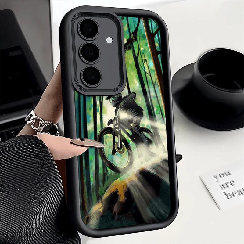 Phone Case for Samsung Galaxy S26 S25 Ultra S24 FE Mountain Bike Bicycle Shell S23 Plus S22 + S21 S20 5G Soft Silicone Funda
