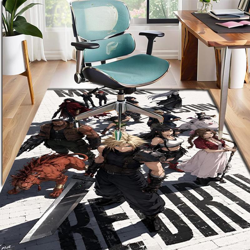 Final Fantasy Pattern Rug, Indoor/Outdoor Mat, for Picnic, Gameroom, Bedroom, Office, Living Room, Home Decor Carpet, Birthday Gift