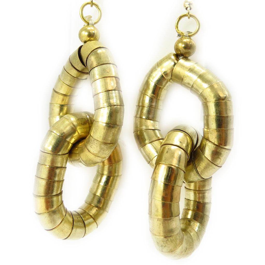 Les Trésors De Lily [K6498] - Antiqued Gold 'Massaï' Designer Earrings