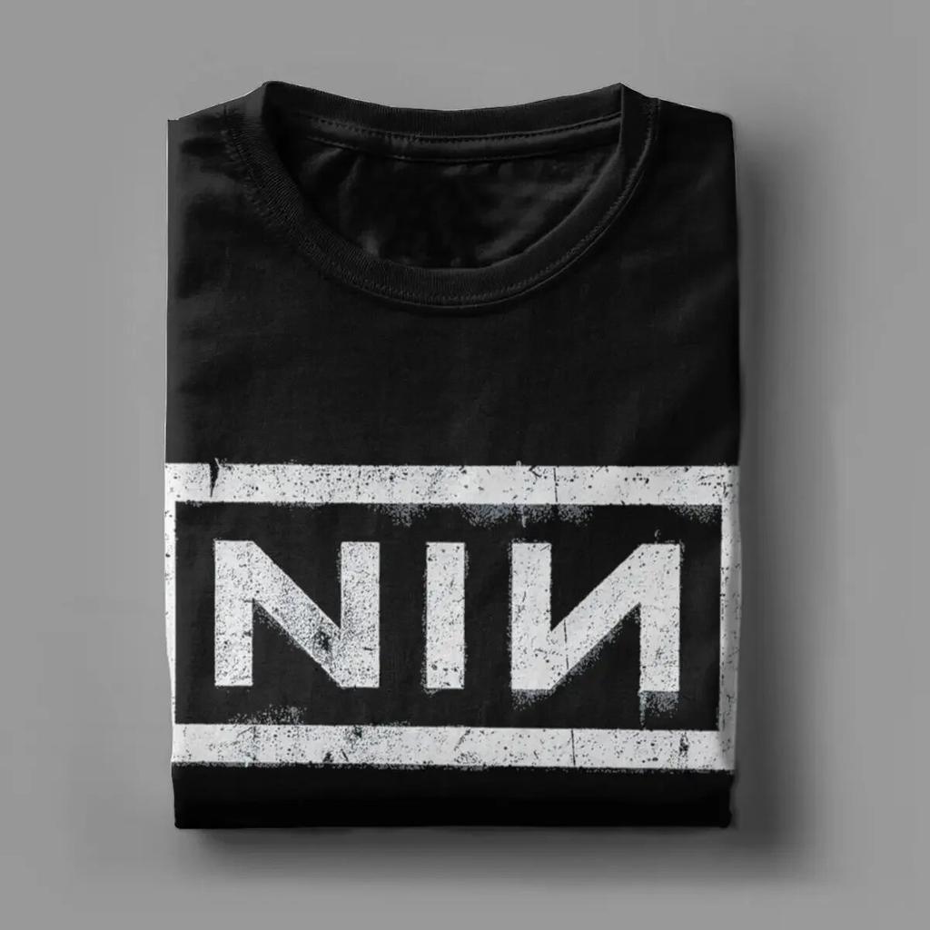 NIN Retro Logo Nine Inch Nails Tričko Unisex Móda Bavlněné tričko Tričko s kulatým výstřihem Trička s krátkým rukávem Nápad na dárek Oblečení