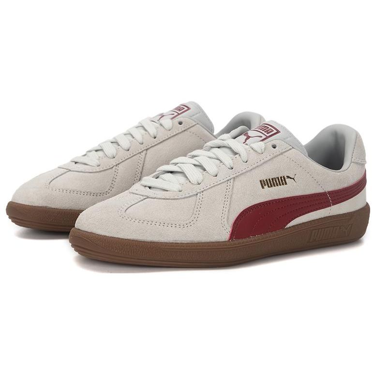 Puma Army Trainer Suede Low Top Sneakers Unisex Sneakers White Gray Red 388156-02