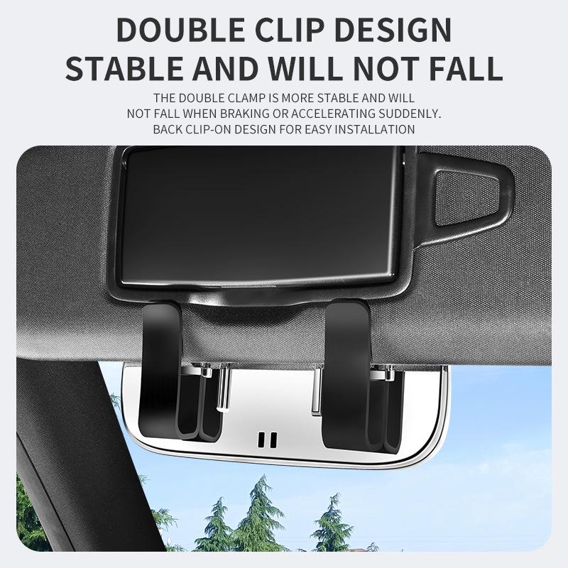 Universal Car Sun Visor Glasses Case, Non-Destructive Install, In-Car Sunglasses Holder & Receipt Clip