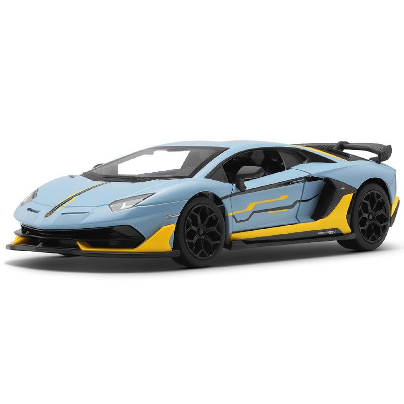 1/24 Lamborghini Aventado SVJ63 Supercar Alloy Die Cast Toy Car Model Sound and Light Children's Toy Collectibles Birthday Gift