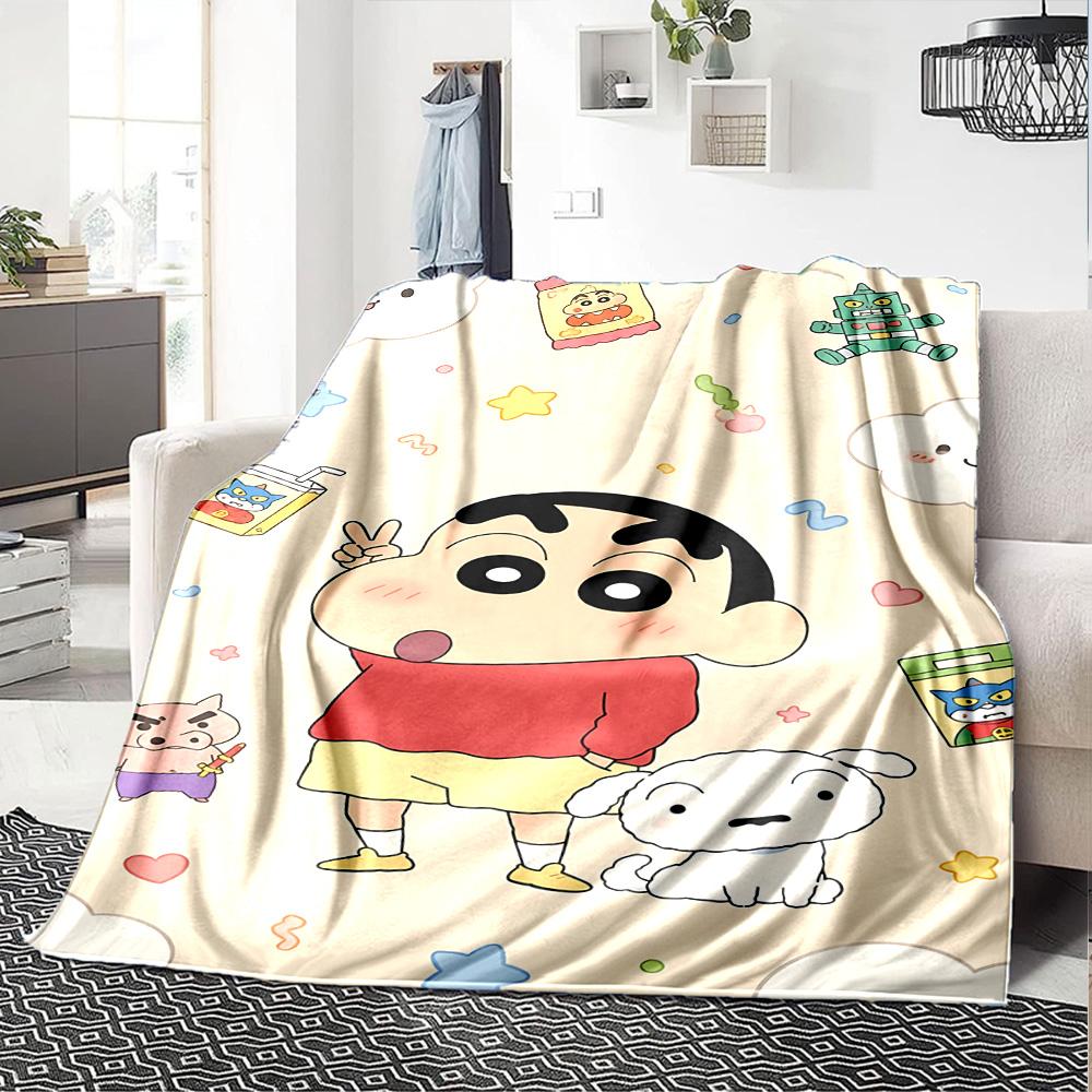 1pc Crayon Shinchan Adventure Flannel Blanket,Ultra Soft Warm Plush Throw for Home Bedroom Bed Sofa Cover Camping Picnic gift Y72452