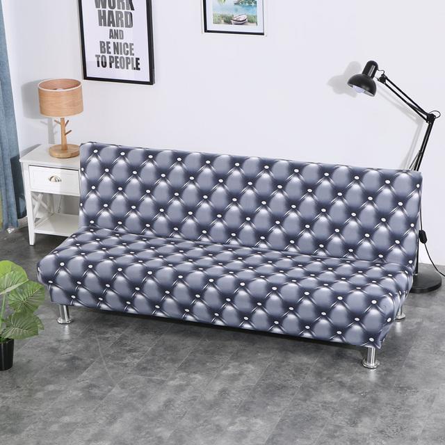 Black Geometric Folding Sofa Bed Case Living Sofa Cases Elastic Spandex Stretchdouble Seat Case Slipcovers For Living Room Area Geometric Print