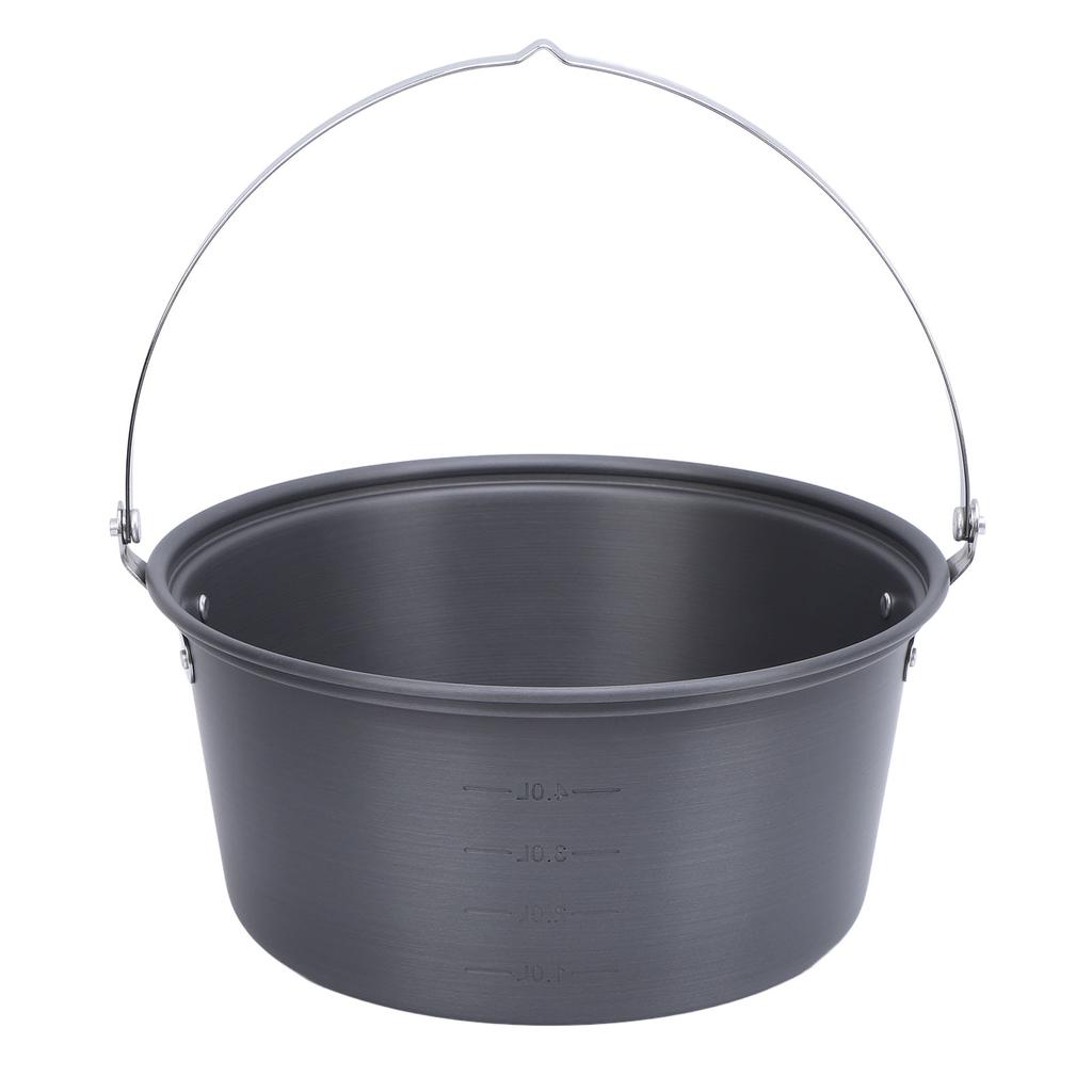 Outdoor Picnic Pot 5L Large Capacity Portable Camping Cookware Kit for Barbecue Cooking Boiling