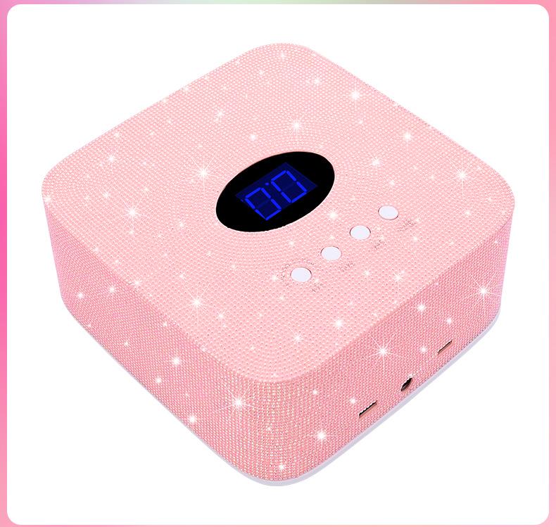 Rhinestone Wireless Rechargeable 54W Nail Lamp - Smart Induction, Quick Dry, No Blackening Hands