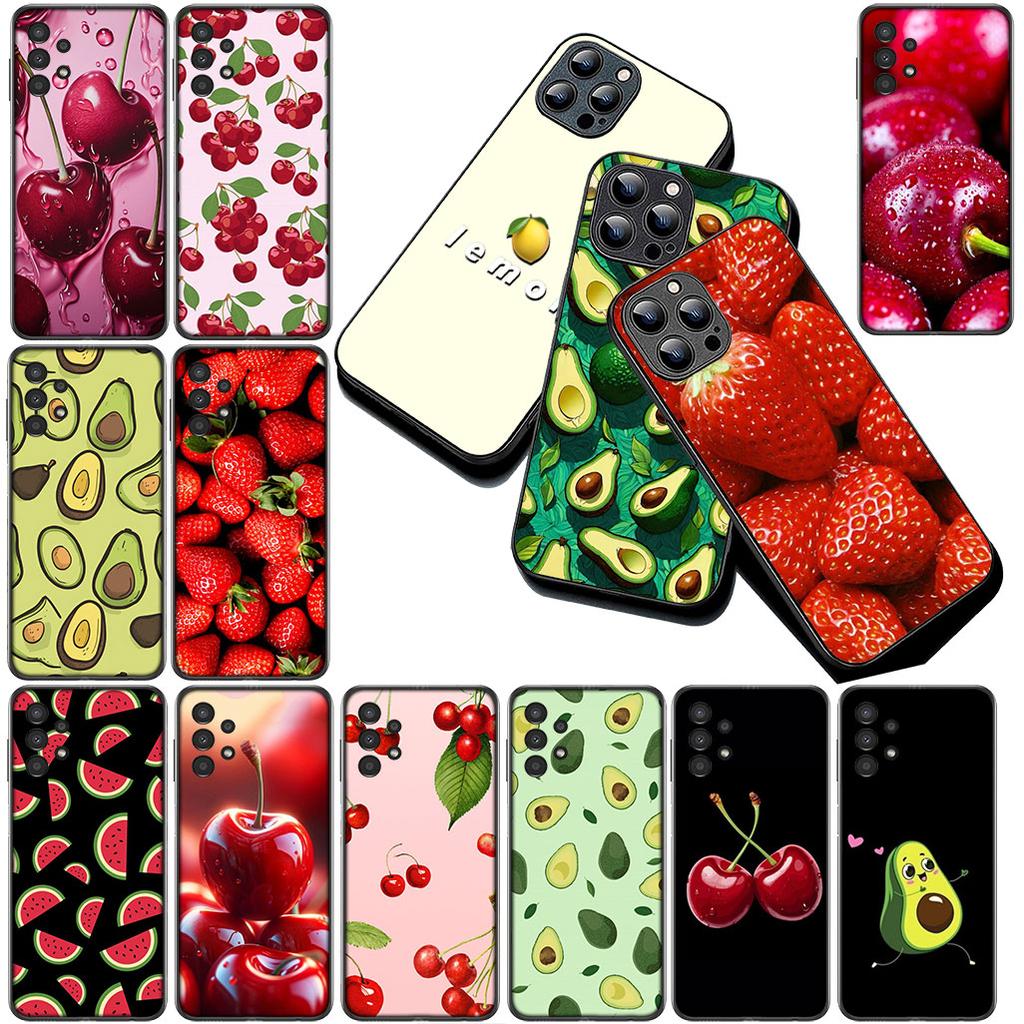 Cherry Strawberry Fruit Summer Avocado Phone Case for Samsung Galaxy A35 A36 A55 A26 A05 A06 A14 A50 A51 A53 A54 A12 A13 A23