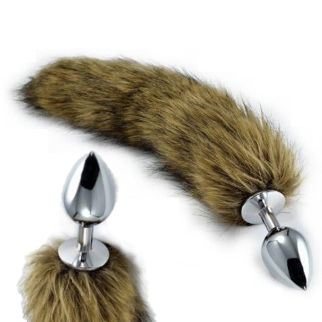 Lovetoy Korek Z Ogonem (Beżowy) Gorgeous Metal Anal Tail (Silver-Gładki )