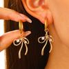 Chic Alloy Bow Earrings Bowknot Hoop Earrings Drop Dangle Women Jewelry Gift Perfect Accessories for Your Casual Look
