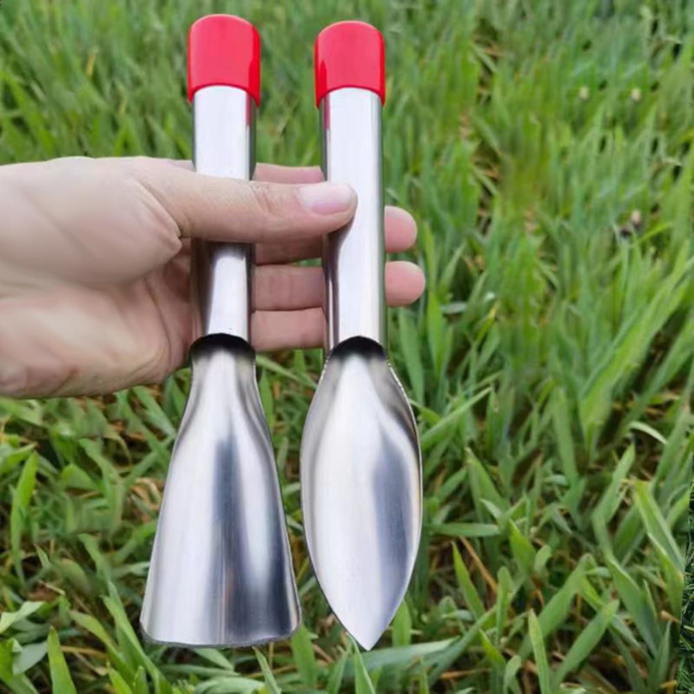 2 Pcs Gardening Tool Set Spade Shovel Rake Weeding Digging Soil Farming Shovel Stainless Steel for Planting Flowers Potted Plant