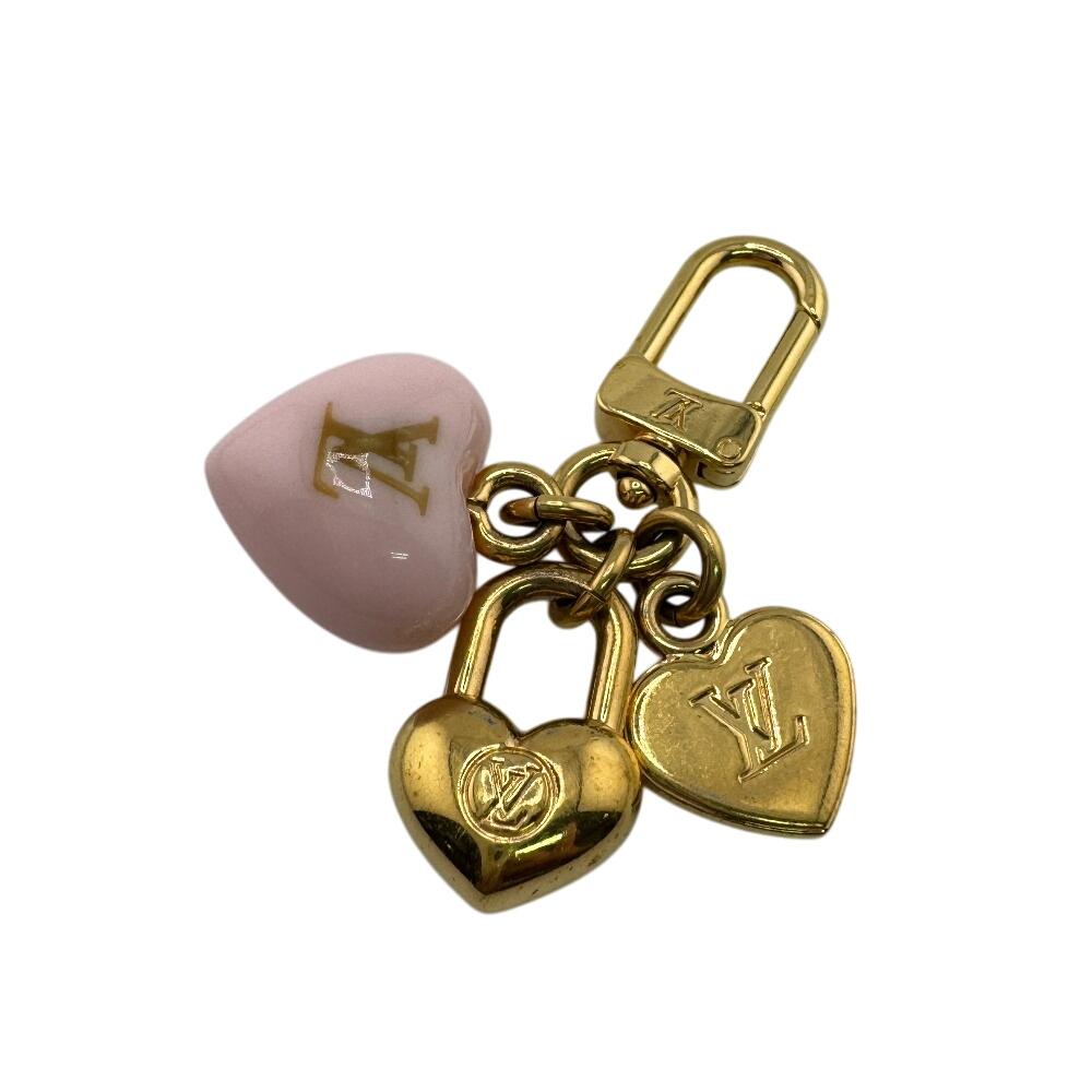 

LOUIS VUITTON M01554 Bag Charm Key Holder Gold Plated LV Heart Micro Charm key ring gold Gold Plated Women Used