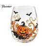 Bicchiere da Vino Teschio Unico, Bicchiere da Whiskey Fantasma di Halloween, Bicchiere Tumbler Gatto Nero Ragnatela per Arredamento Casa Gotica Cocktail, 350ml Bicchieri Spaventosi Bar,