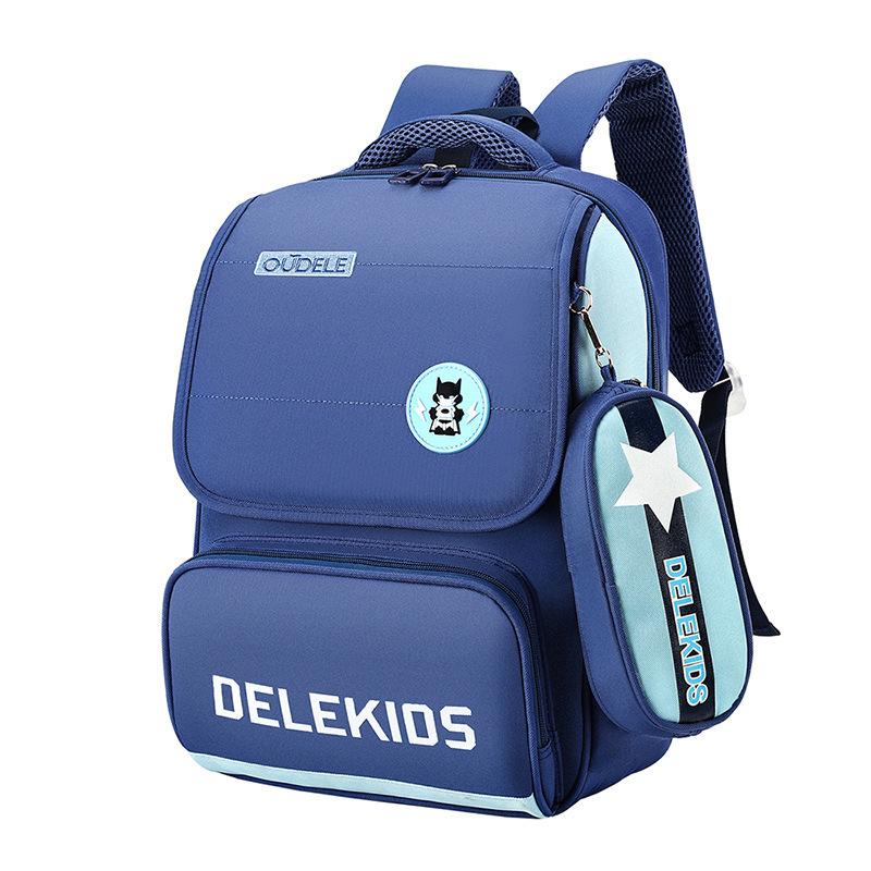 Spine-Protecting Oxford Cloth Backpack,School Bag for Elementary Boys Girls,Durable Kids Bookbag with Ergonomic Back Support