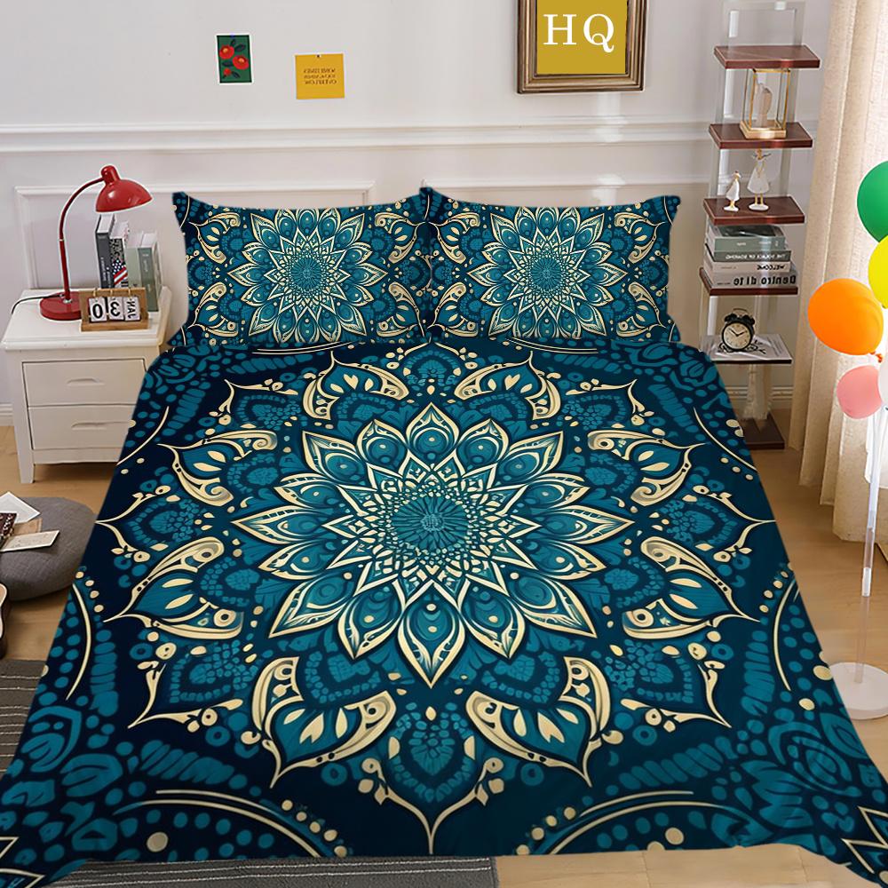 3D Beautiful Mandala Printing Woman Bed Set Cover Double Size Duvet Cover Polyester Comforter Cover Suit
