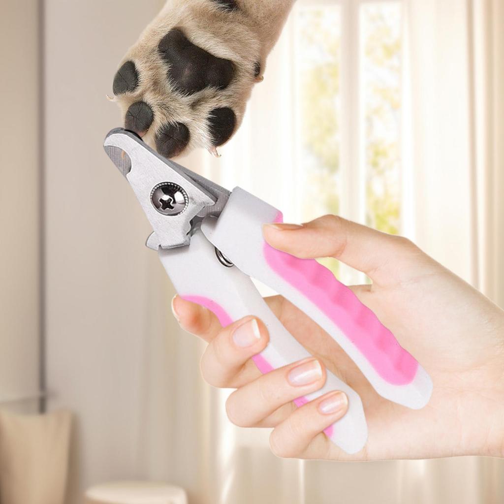 Stainless Steel Dog Nailclippers Non-Slip Manual Dog Toenail Clippers for Grooming for Home Indoor Travel All Breeds Seniors