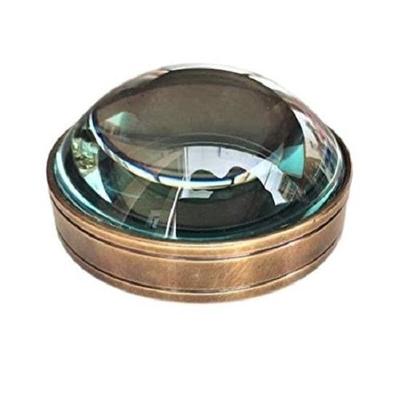 Vintage Schreibtischlupe Glas Briefbeschwerer | Elegante optische Kuppellupe zum Lesen, für Büro- und Heimdekoration