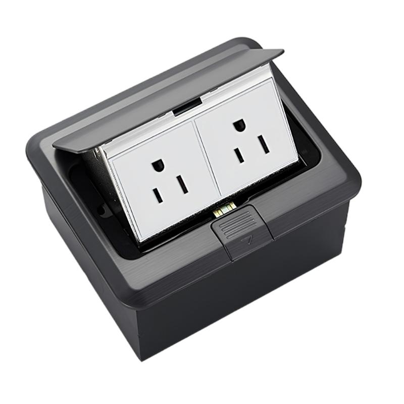 Strong Steel Ground Power Outlet with Spring Loading Popup Mechanism Corrosion Resistant Floor Port US Compatible