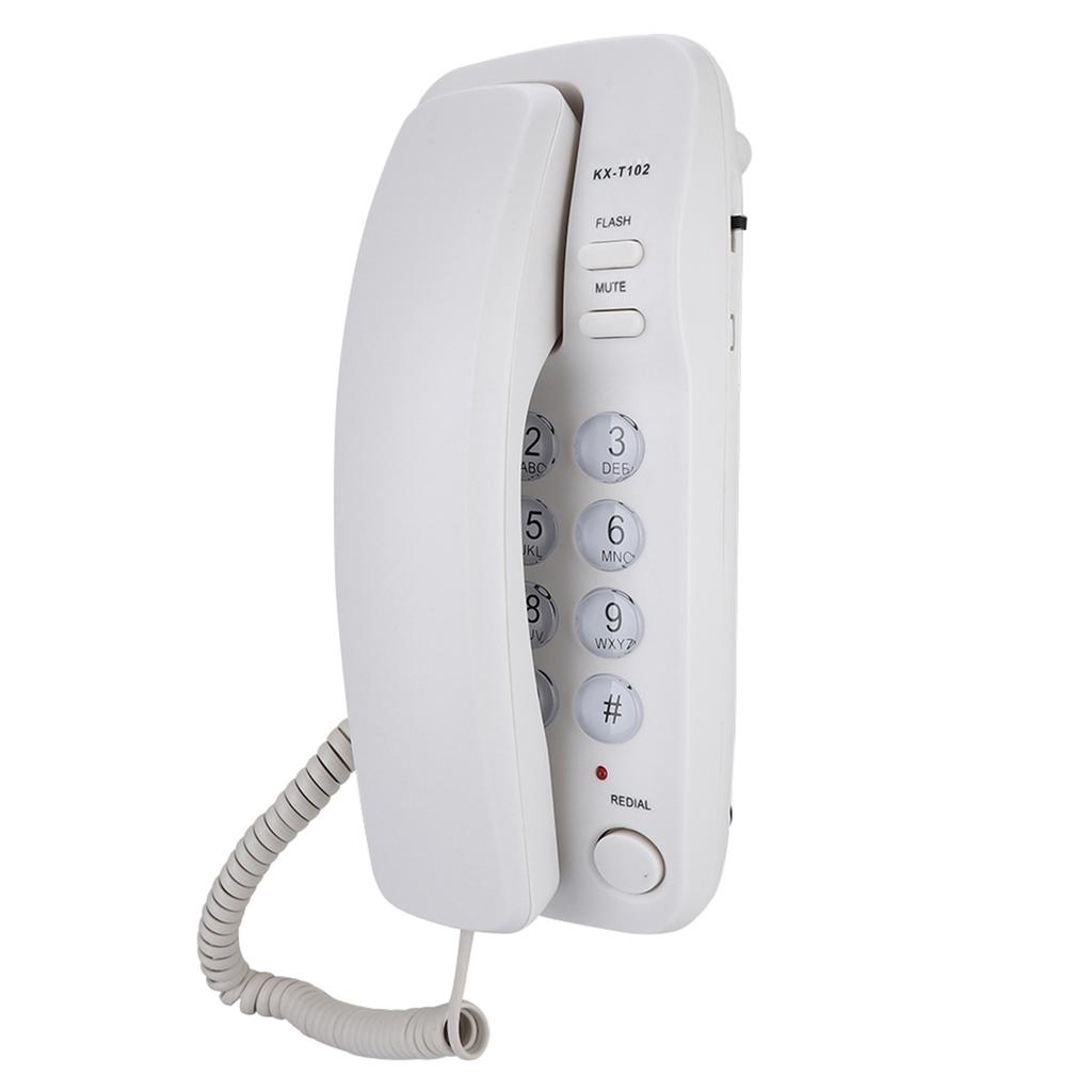 Wandmontage-Festnetztelefonverlängerung ohne Anrufer-ID-Heimtelefon für Hotelfamilien(Weiß)