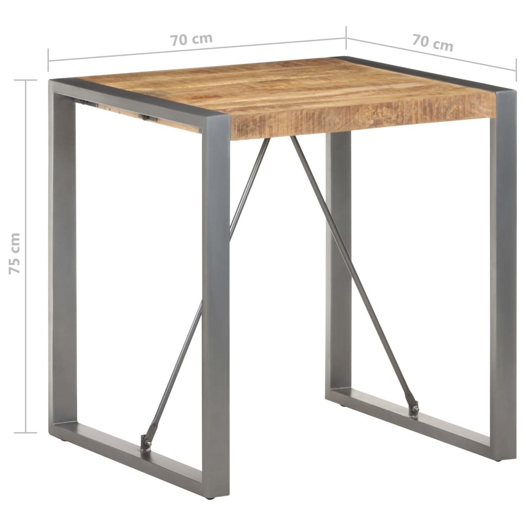 Dining Table 70x70x75 cm Rough Solid Mango Wood