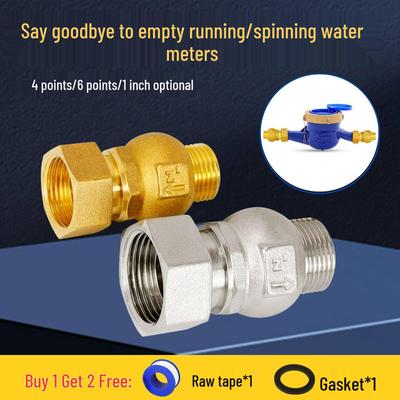 All-Copper Household Backflow Prevention Check Valve for Water Meters (4-point/6-point, 15mm)