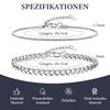 Vnox 2pcs Snake Cuban Link Chain Bracelet Set Black Silver Color Stainless Steel Adjustable 18-21cm Wristband Gift for Men Women